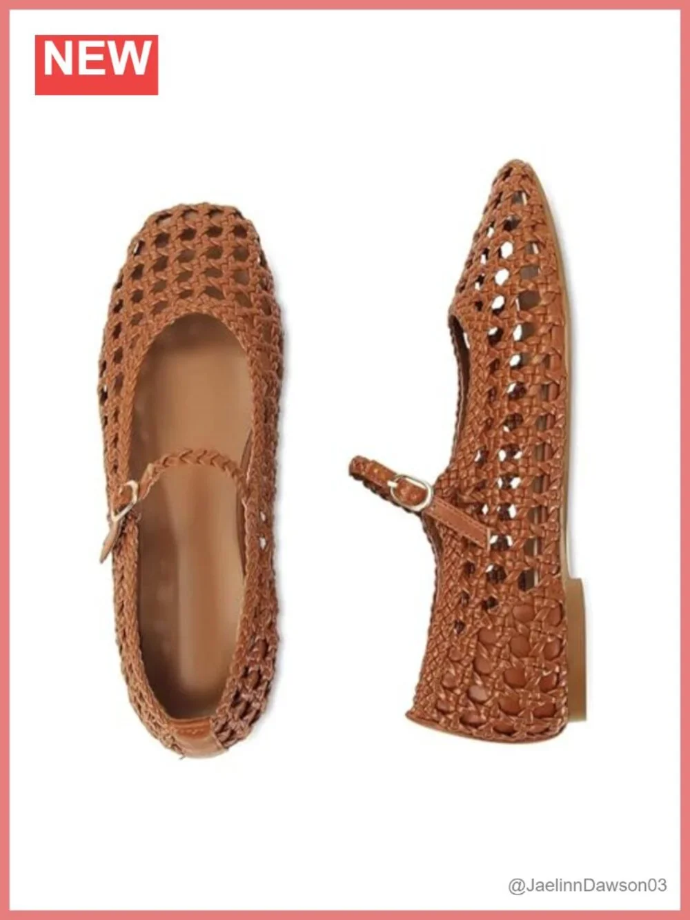 Woven Mesh Ballet Flats Women Round Toe Mary Jane Buckle Strap Comfortable